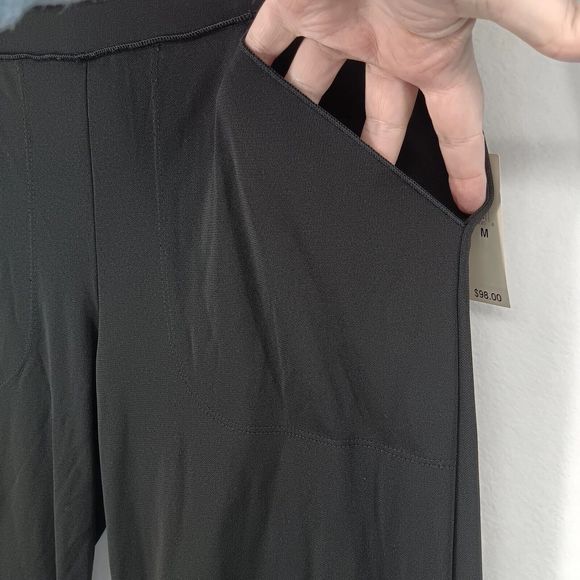 NWT Max Studio Women's Stretchy Work Dress Pants Size M $98 MSRP Wide Leg Black - Picture 4 of 13